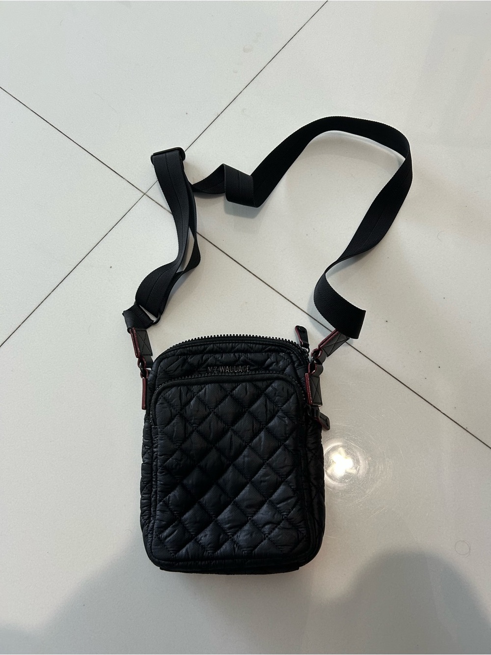 MZ Wallace Quilted Black Crossbody Pouch